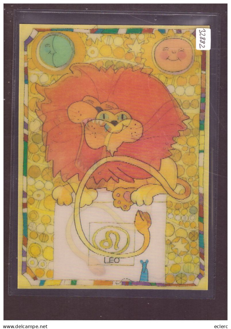 FORMAT 10x15cm - CARTE 3D - SIGNE DU ZODIAQUE - LION - TB - Astrología