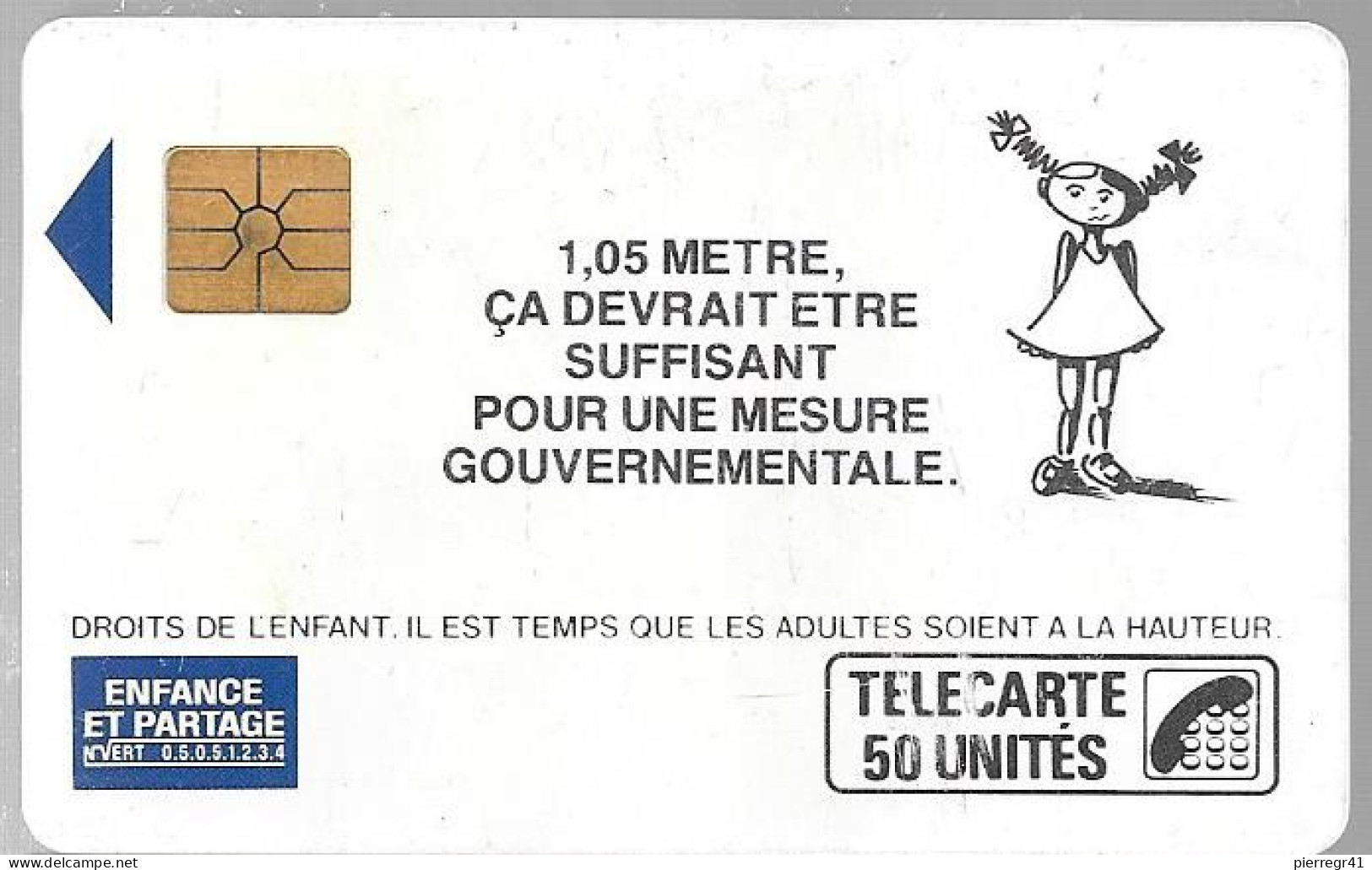 CARTE²°-PUBLIC-07/89-F83-50 U-GEM1-ENFANCE  ET PARTAGE-FILLE-V°N° 246A-UTILISEE-TBE - 1989