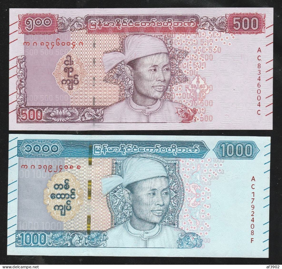 BURMA/MYANMAR MONEY2020 ISSUED 500/10000 KYAT SET, PG 85/96,UNC/AU - Myanmar (Birma 1948-...)