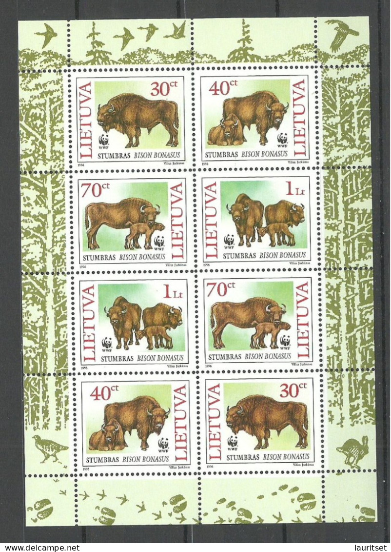LITAUEN Lithuania 1996 Michel 599 - 602 MNH Kleinbogen Complete Sheet WWF - Unused Stamps
