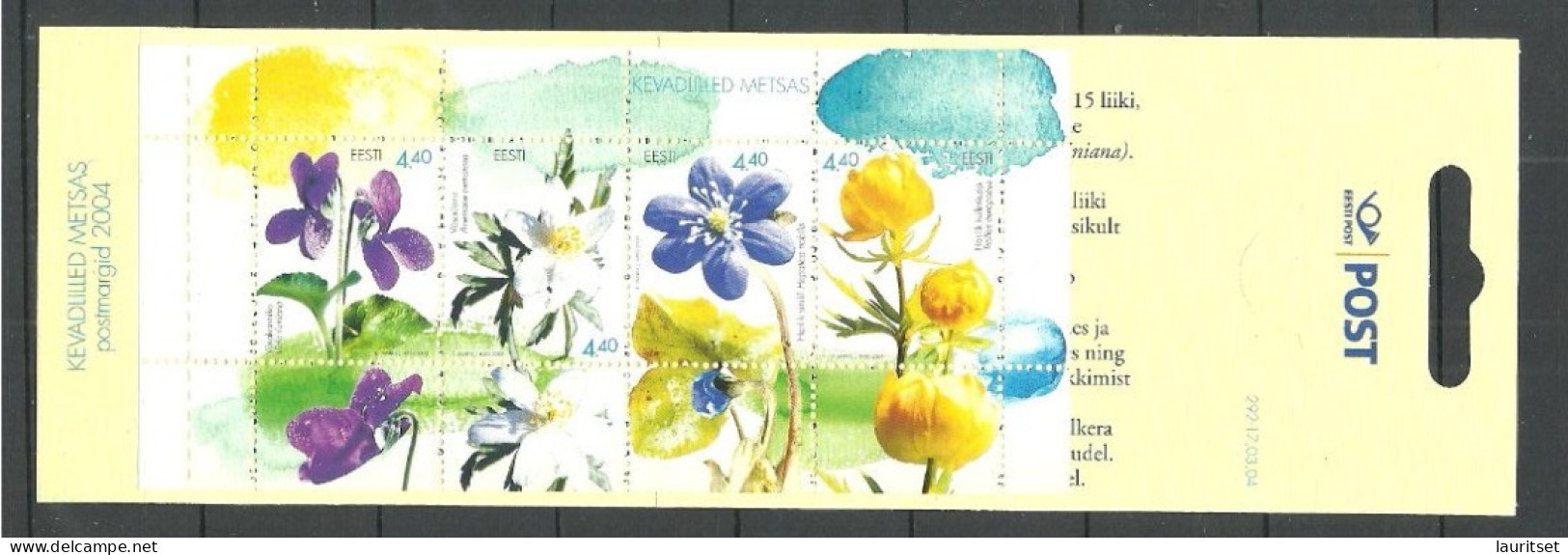 Estland Estonie Estonia 2004 Markenheft Booklet Spring Flowers Frühlingsblumen In Der Wald MNH - Otros & Sin Clasificación