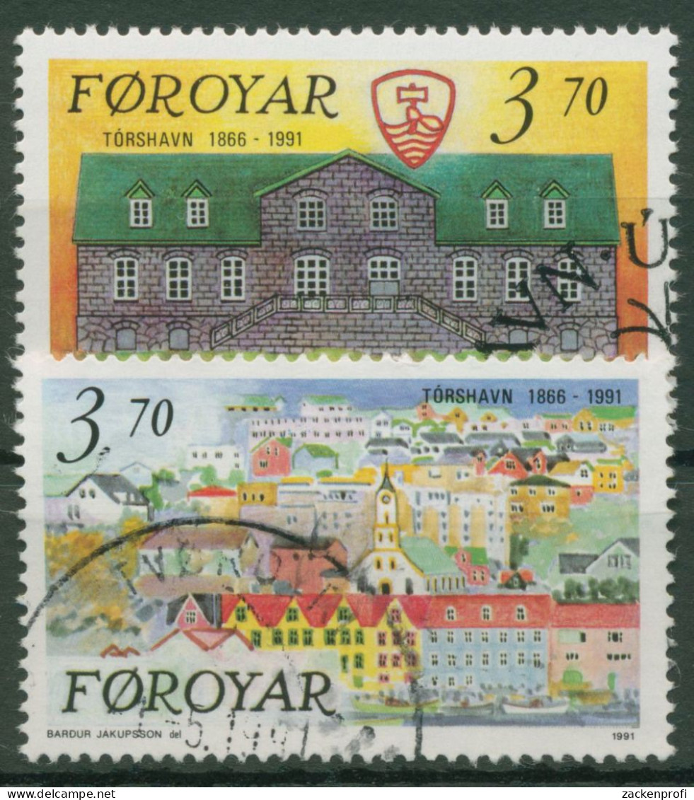 Färöer 1991 125 Jahre Torshavn 217/18 Gestempelt - Färöer Inseln