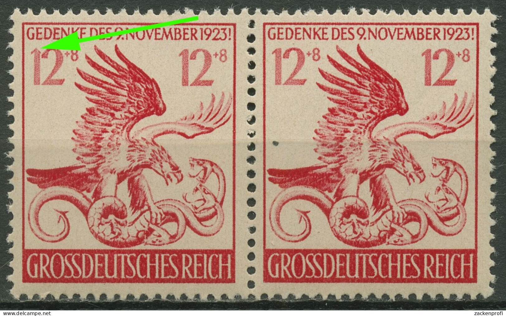 Deutsches Reich 1944 Marsch Feldherrnhalle Mit Plattenfehler 906 I Postfrisch - Variétés & Curiosités