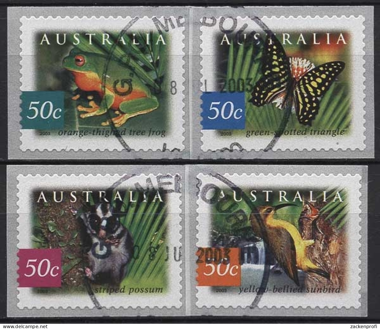Australien 2003 Fauna Und Flora Des Austral. Regenwaldes 2241/44 BC Gestempelt - Gebruikt