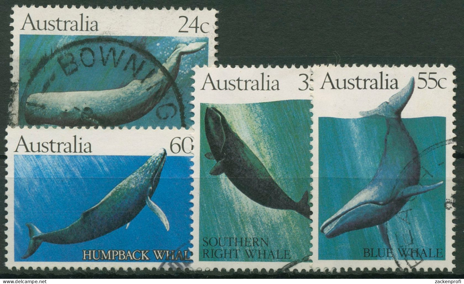 Australien 1982 Wale Pottwal Buckelwal Blauwal 777/80 Gestempelt - Usados