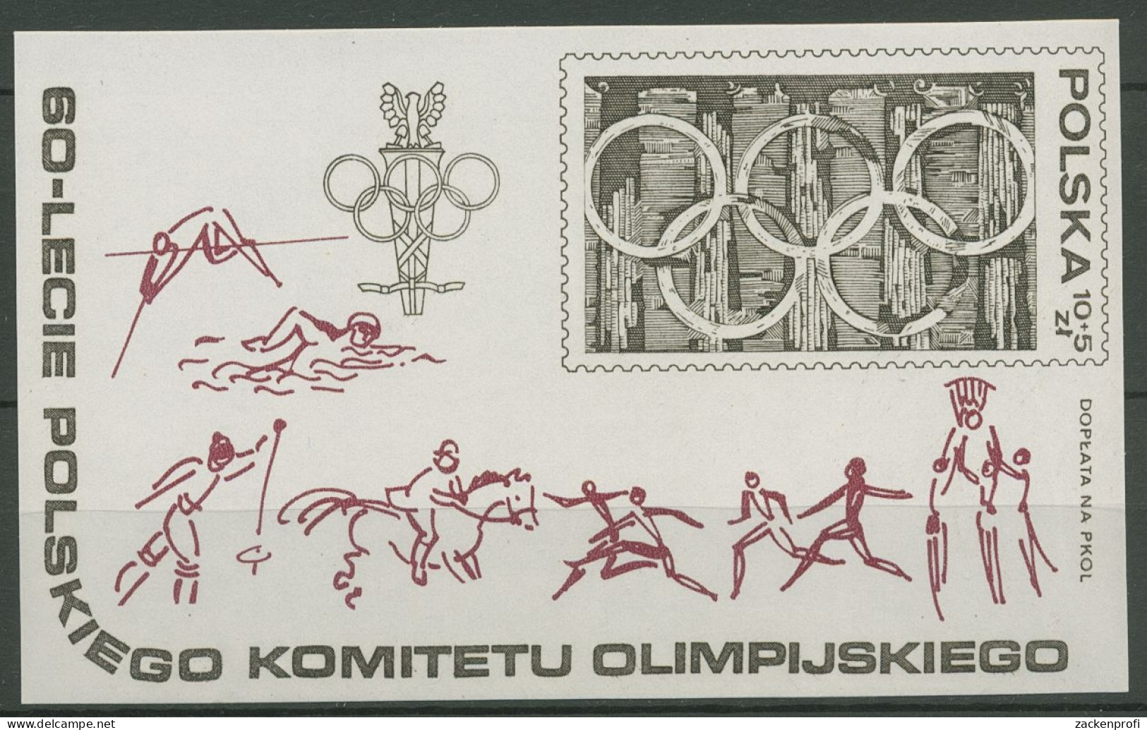 Polen 1979 Polnisches Olympisches Komitee Block 74 Postfrisch (C93302) - Blokken & Velletjes