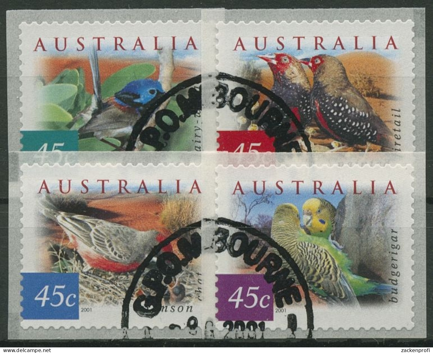 Australien 2001 Vögel Aus Wüstengebieten Wellensittich 2070/73 BC Gestempelt - Gebruikt