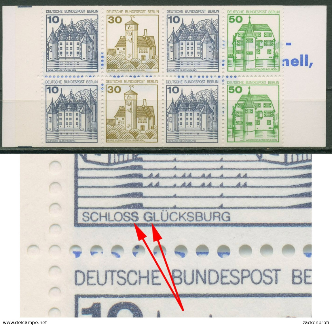 Berlin Markenheftchen 1980 B & S Mit Plattenfehler MH 11 I PF VIII Postfrisch - Variétés Et Curiosités