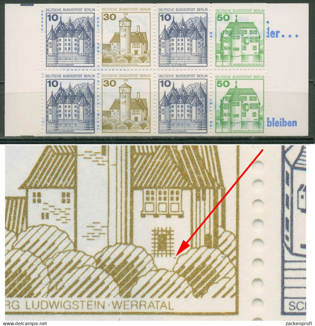 Berlin Markenheftchen 1980 B & S Mit Plattenfehler MH 11 G PF II Postfrisch - Abarten Und Kuriositäten