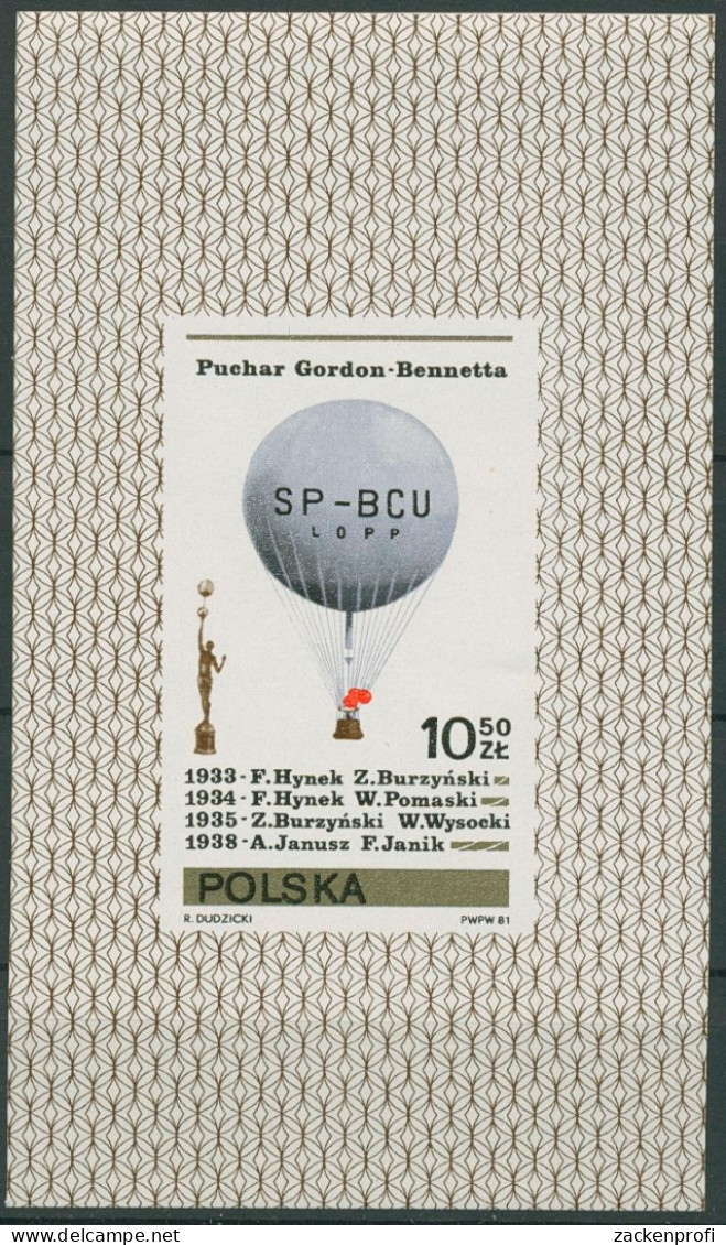 Polen 1981 Ballonsport Gordon-Bennett-Pokal Block 85 Postfrisch (C93321) - Blocs & Feuillets