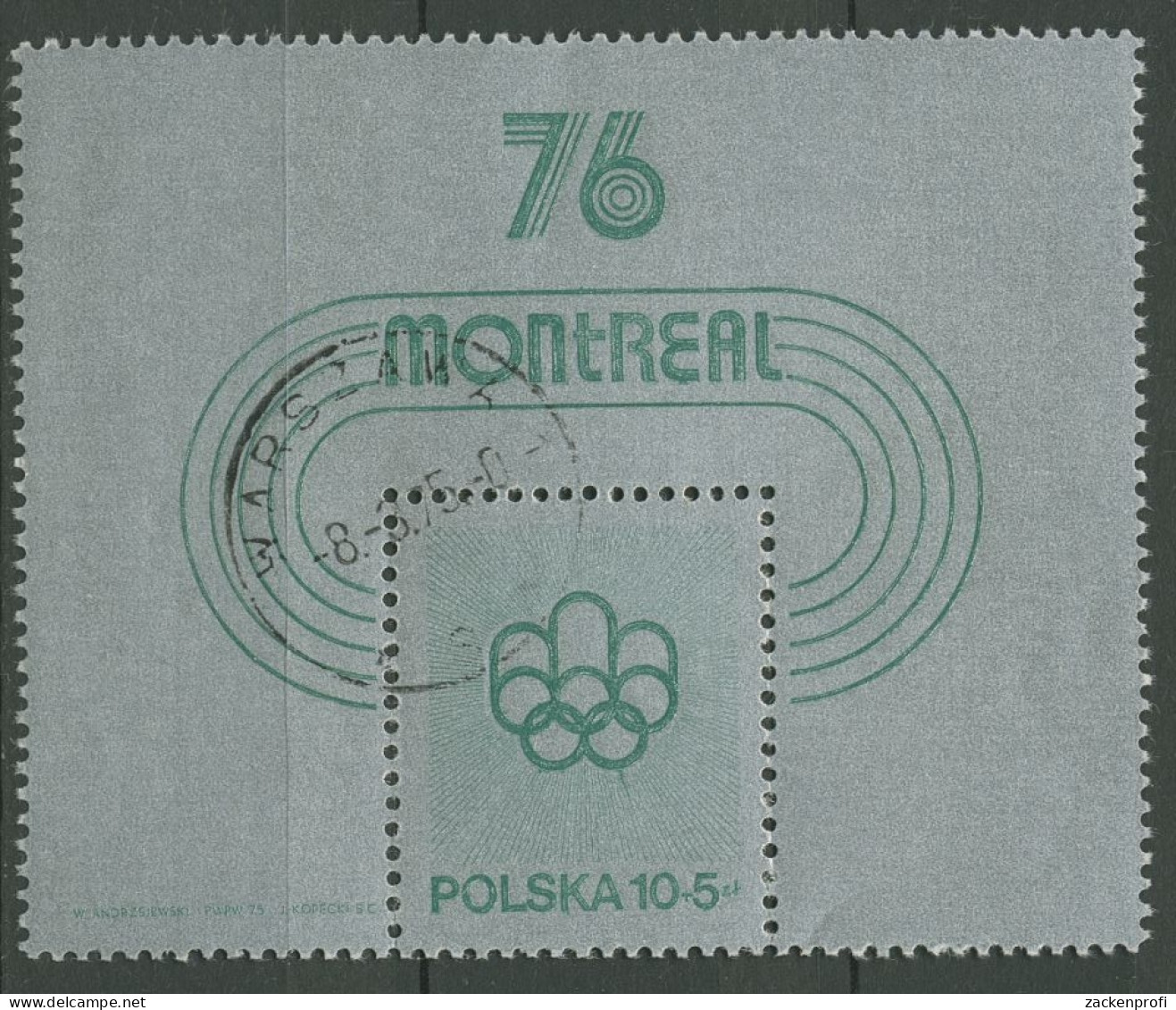 Polen 1975 Olympia Sommerspiele Montreal'76 Block 61 Gestempelt (C93287) - Blocs & Feuillets