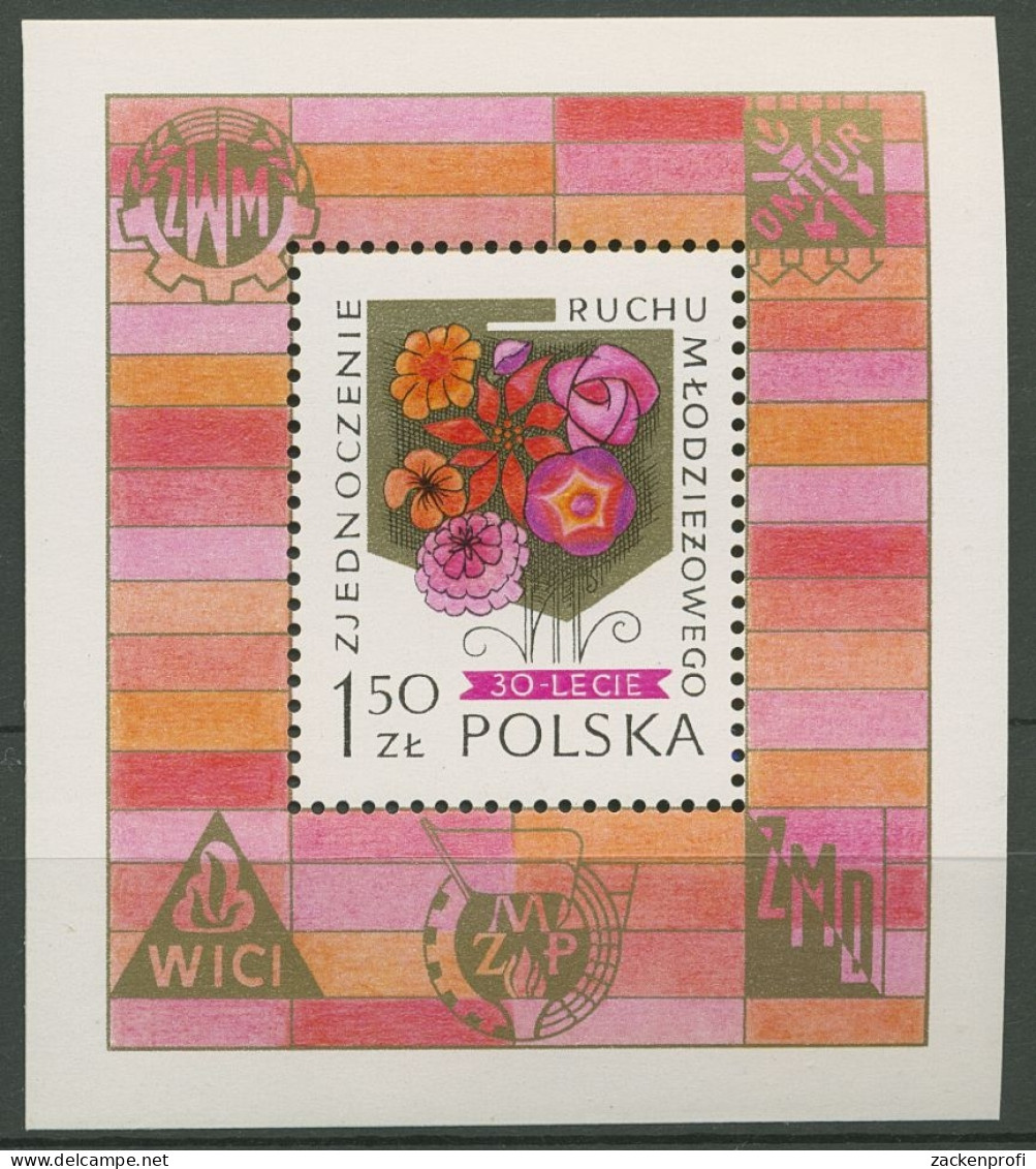 Polen 1978 Jugendbewegung Blumenstrauß Block 72 Postfrisch (C93299) - Blocs & Hojas