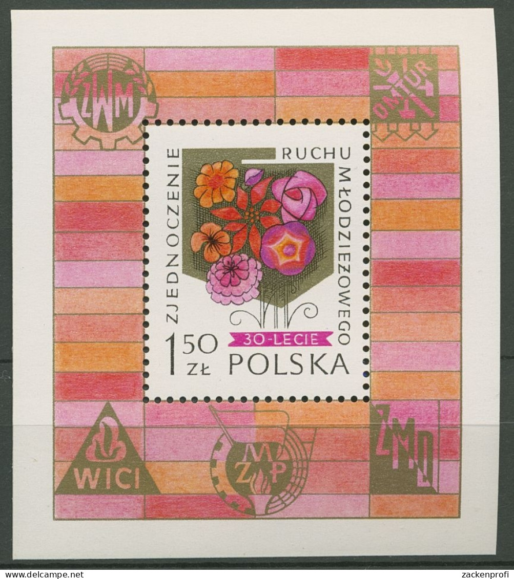 Polen 1978 Jugendbewegung Blumenstrauß Block 72 Postfrisch (C93299) - Blocs & Feuillets