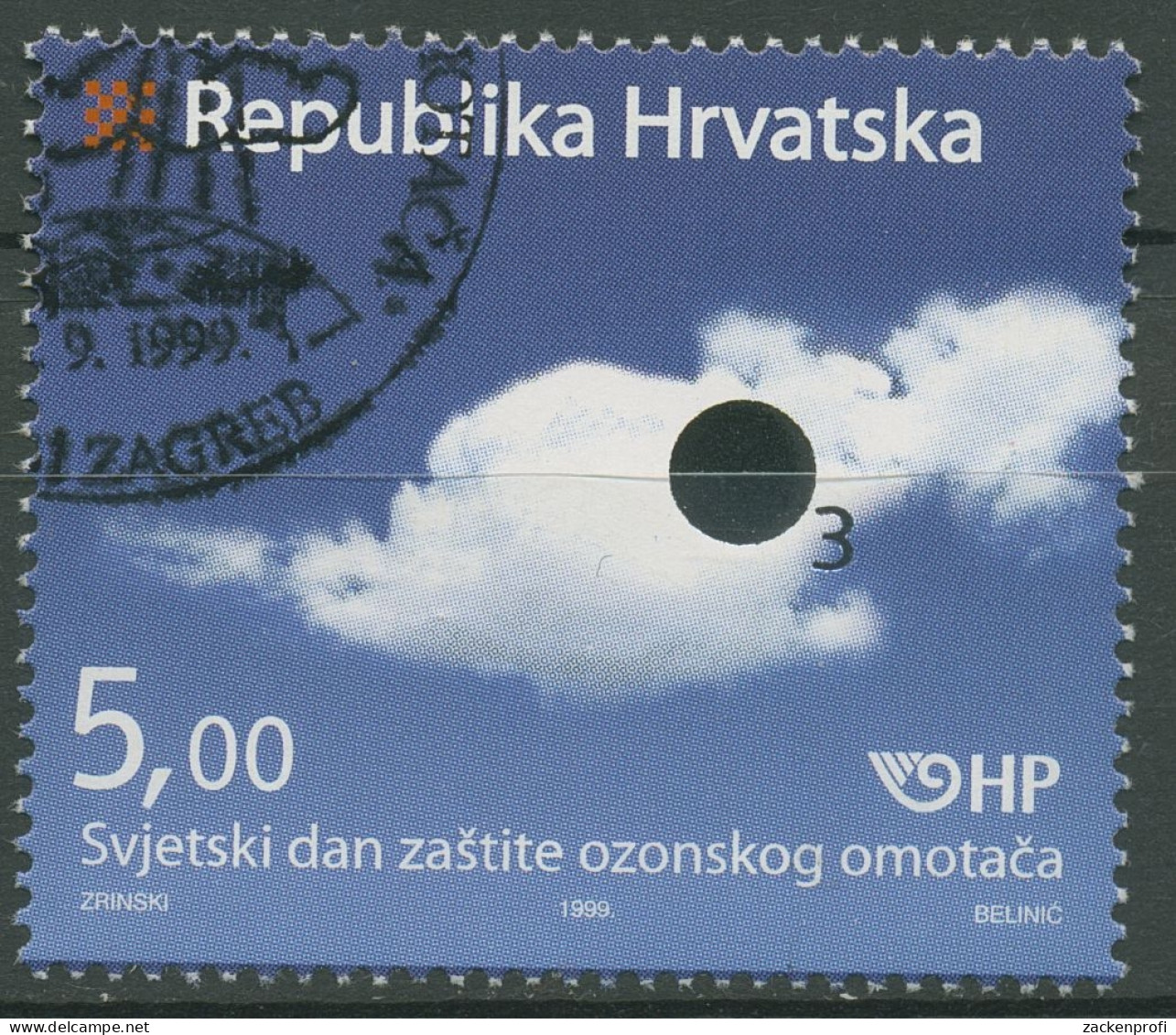 Kroatien 1999 Schutz Der Ozonschicht Wolken 523 Gestempelt - Croatie