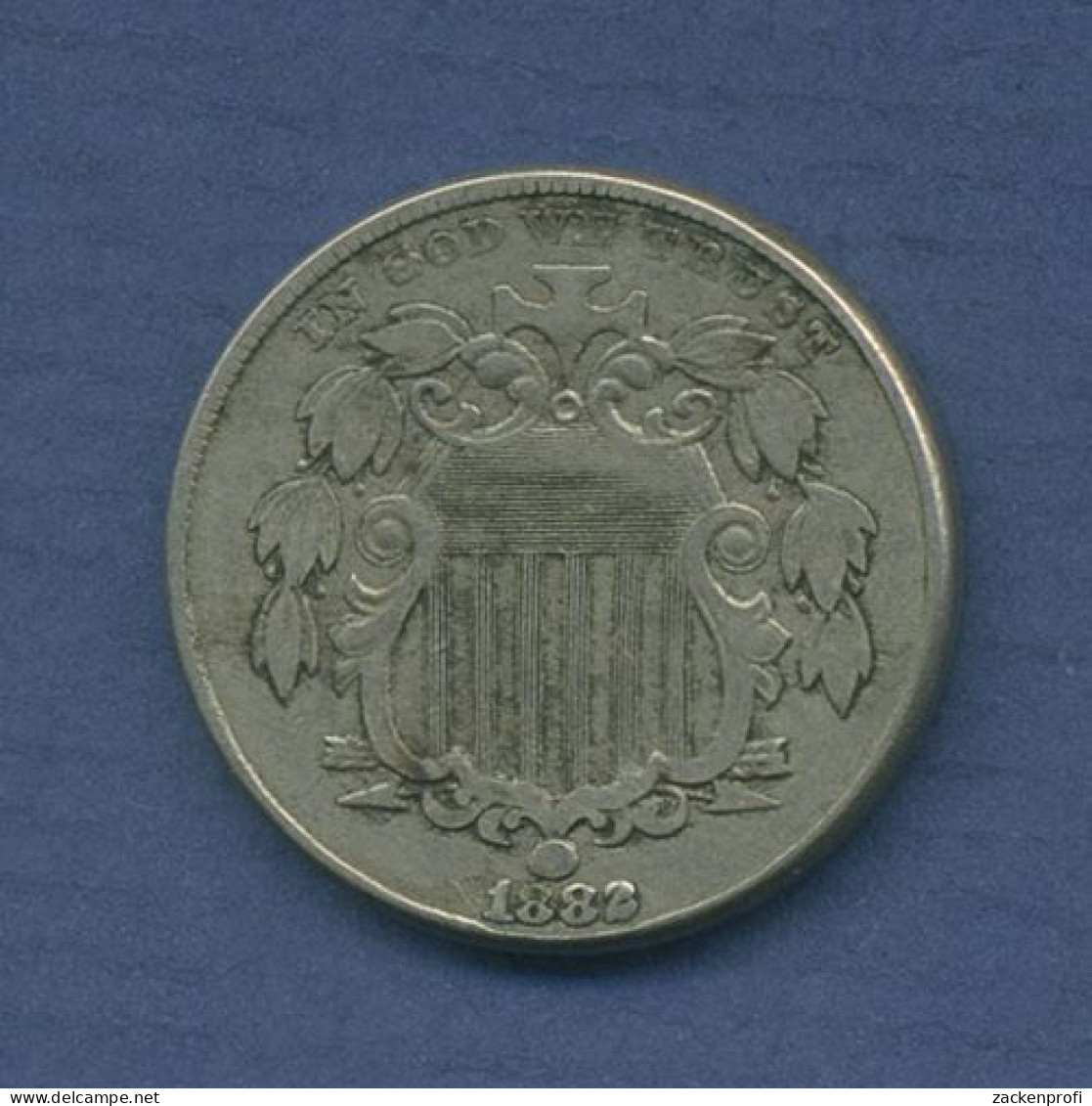 USA Nickel 5 Cents Shield Nickel 1882, KM 97 Sehr Schön (m3367) - 1866-83: Escudo