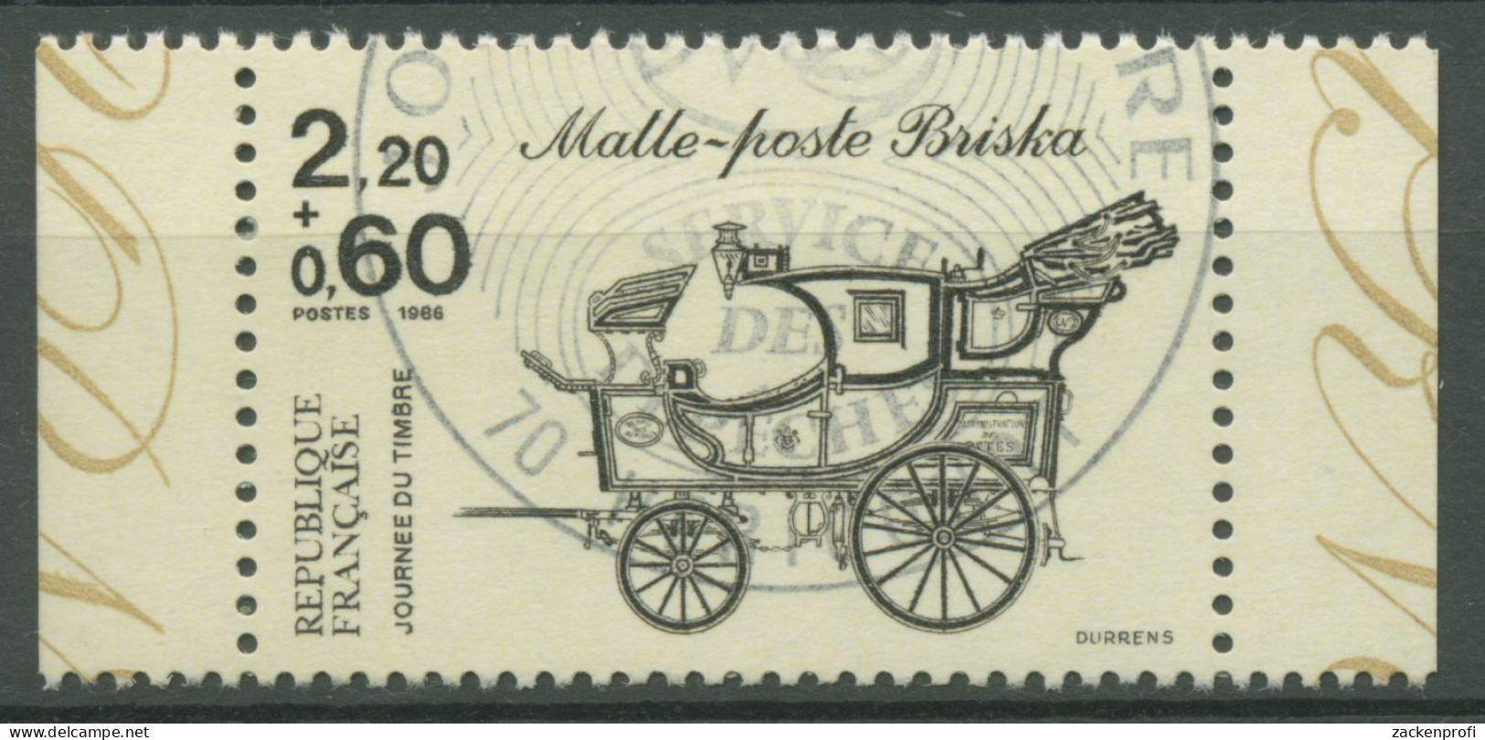 Frankreich 1986 Tag Der Briefmarke Postkutsche 2542 C Gestempelt - Usados