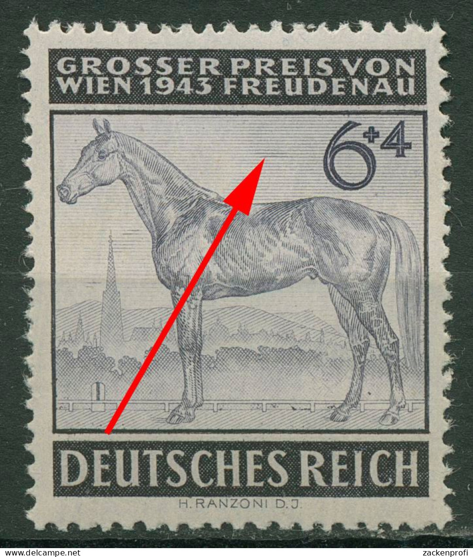 Deutsches Reich 1943 Galopprennen WIEN Mit Plattenfehler 857 F 36 Postfrisch - Plaatfouten & Curiosa