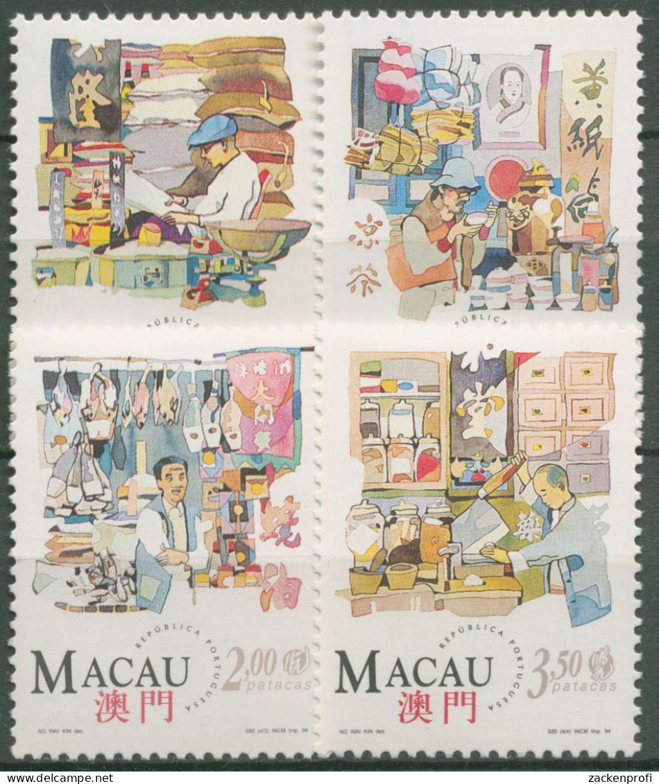 Macau 1994 Chinesische Läden Geschäfte 763/66 Postfrisch - Unused Stamps