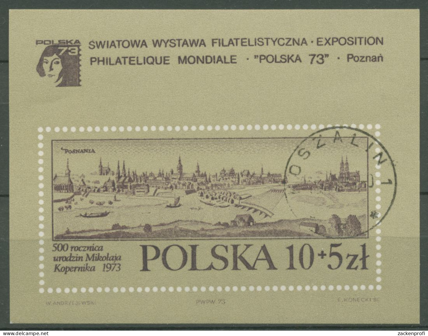 Polen 1973 POLSKA'73 Posen Stadtansicht Block 55 Gestempelt (C93278) - Blocs & Feuillets