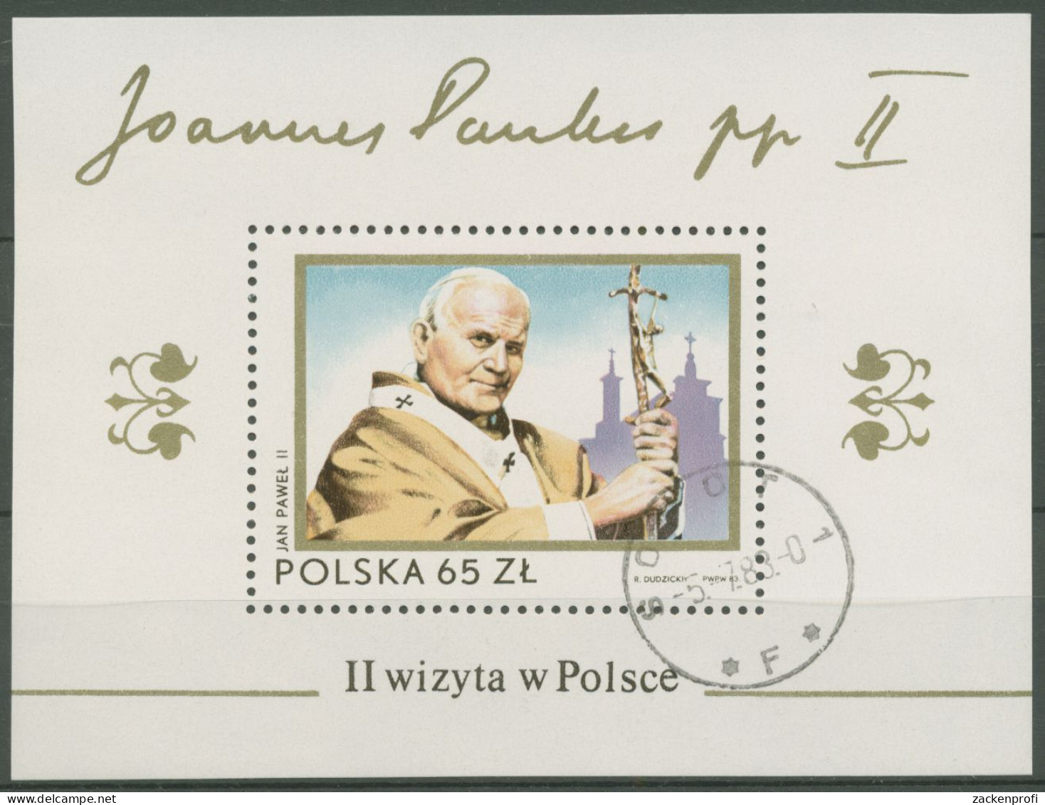 Polen 1983 Papst Johannes Paul II. In Polen Block 91 Gestempelt (C93372) - Blocs & Feuillets