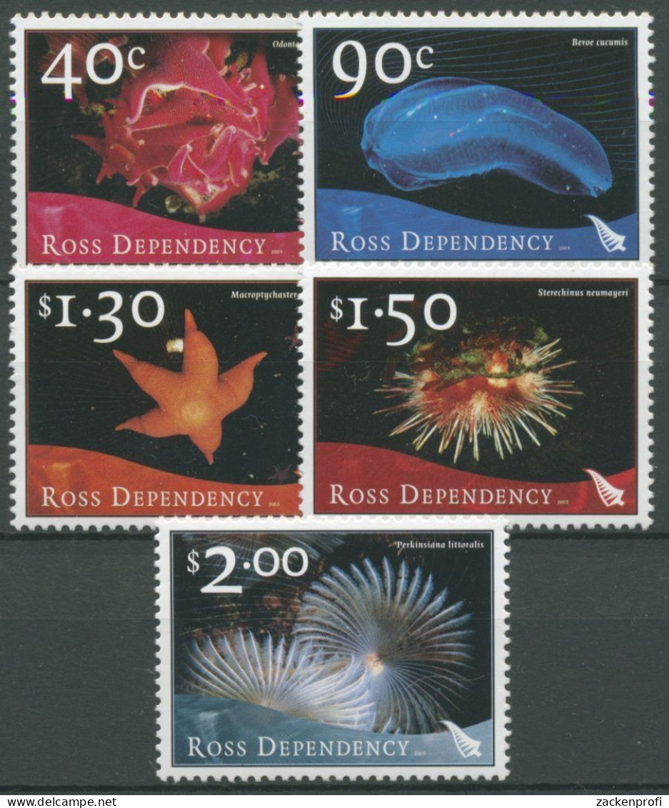 Ross-Gebiet 2003 Meerestiere Seestern Seeigel 84/88 Postfrisch - Unused Stamps