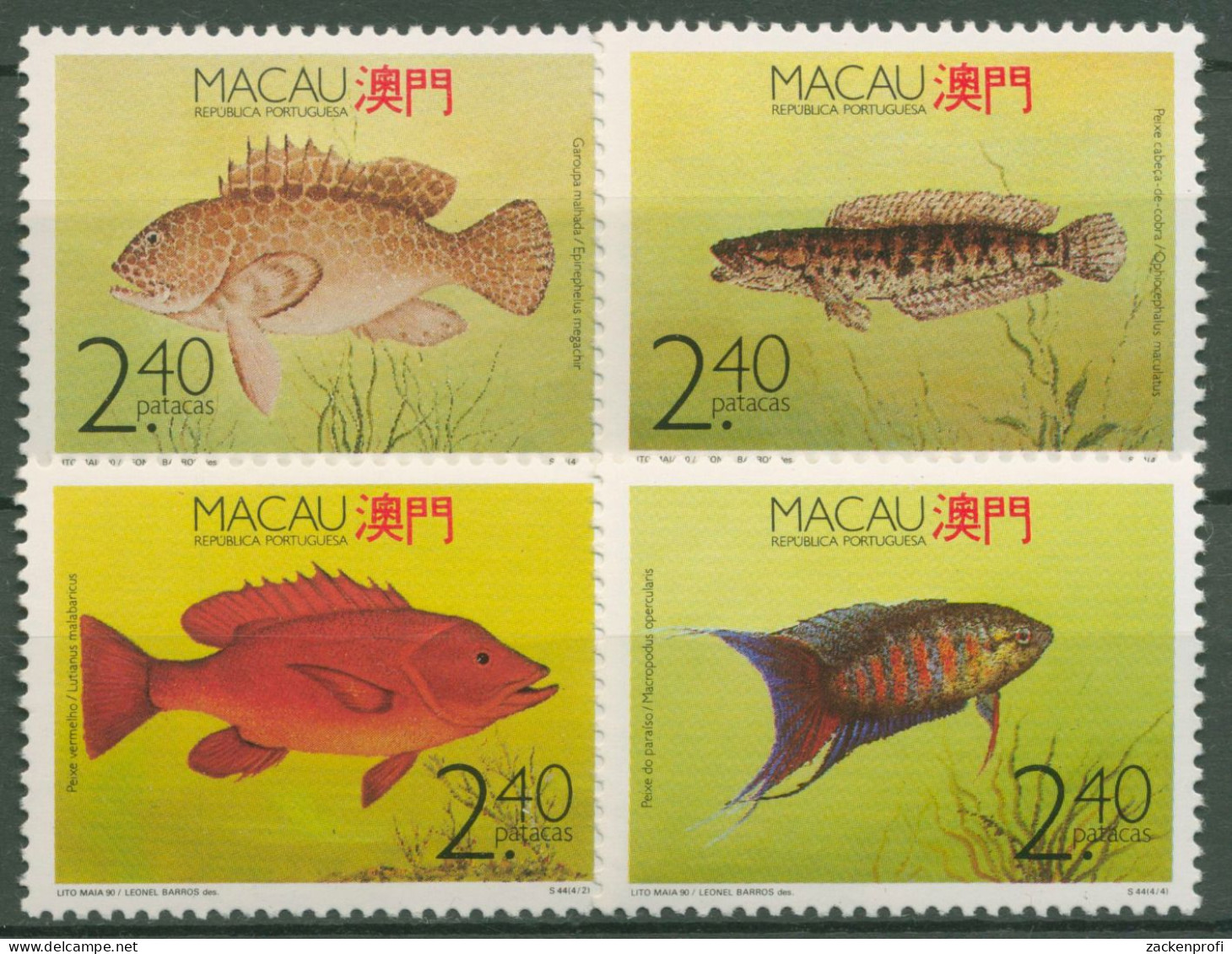 Macau 1990 Tiere Fische 645/48 Postfrisch - Neufs