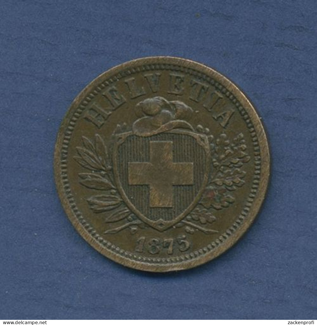 Schweiz 2 Rappen 1875 B, Wappen, Vz (m3357) - Autres & Non Classés