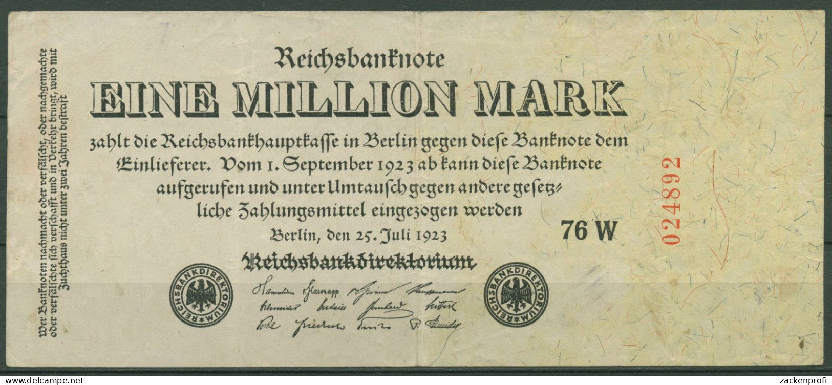 Dt. Reich 1 Million Mark 1923, DEU-104c, Gebraucht (K1318) - 1 Miljoen Mark