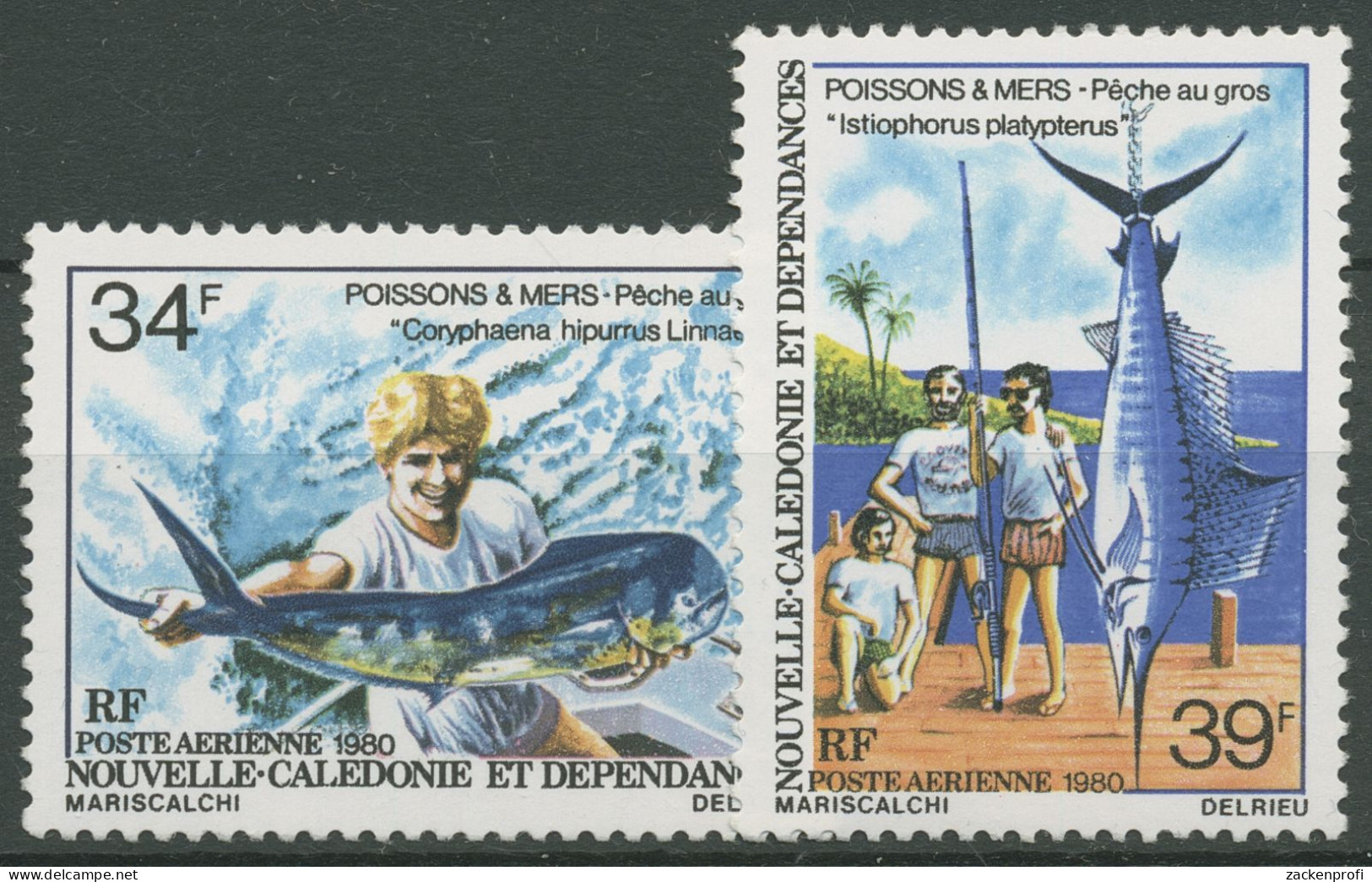 Neukaledonien 1980 Fächerfisch Hochseeangeln 644/45 Postfrisch - Unused Stamps