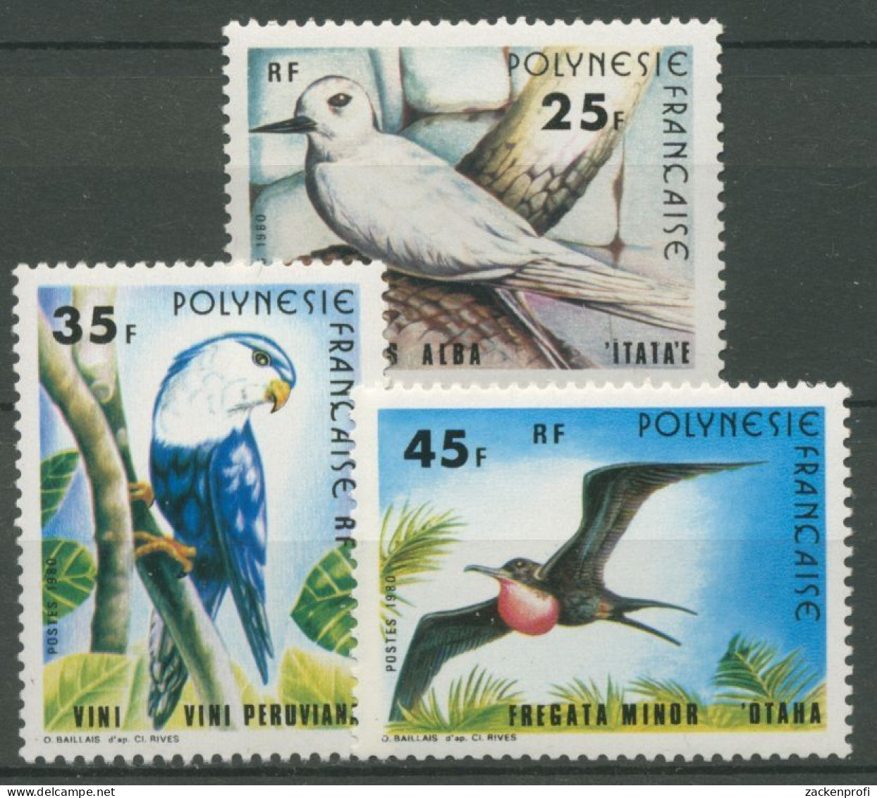 Französisch-Polynesien 1980 Vögel Saphirlori Feenseeschwalbe 314/16 Postfrisch - Unused Stamps