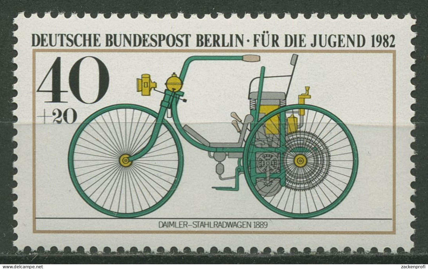 Berlin 1982 Jugend Oldtimer Doppelbilddruck Schwarz 660 DD Postfrisch - Errors & Oddities