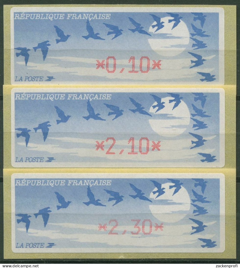 Frankreich ATM 1990 Vogelzug Satz 3 Werte ATM 11.1 B S Postfrisch - 1985 Papier « Carrier »