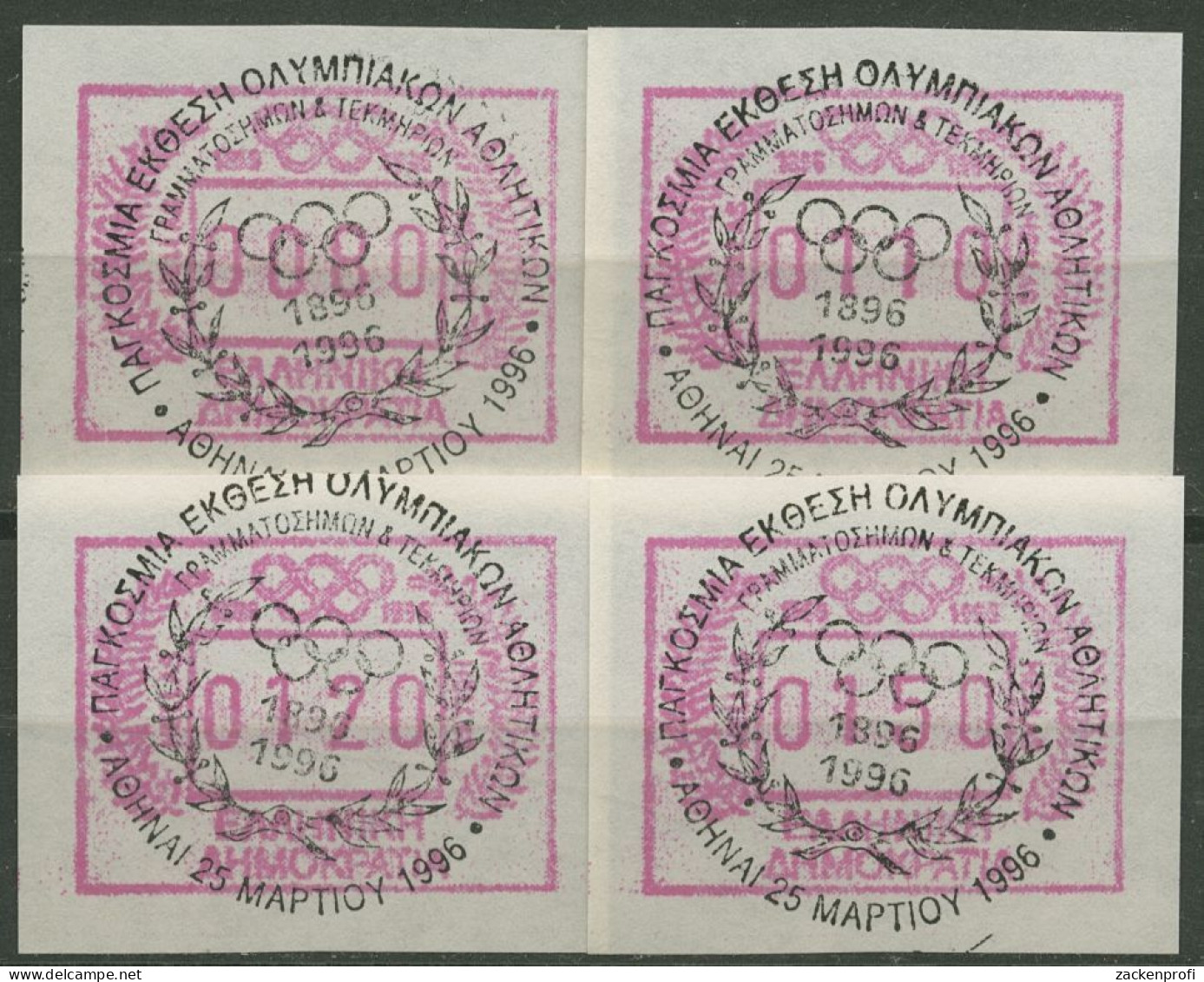 Griechenland 1996 ATM Olympische Spiele Satz ATM 16.1 W S1 Gestempelt - Machine Labels [ATM]