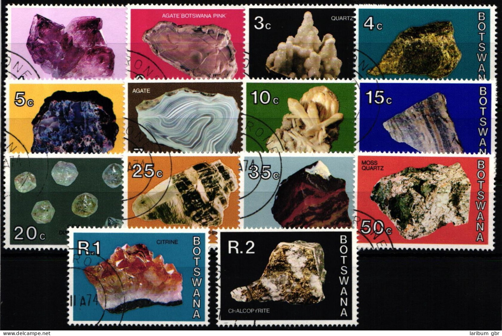 Botswana 114-127 Gestempelt Mineralien #NI554 - Botswana (1966-...)