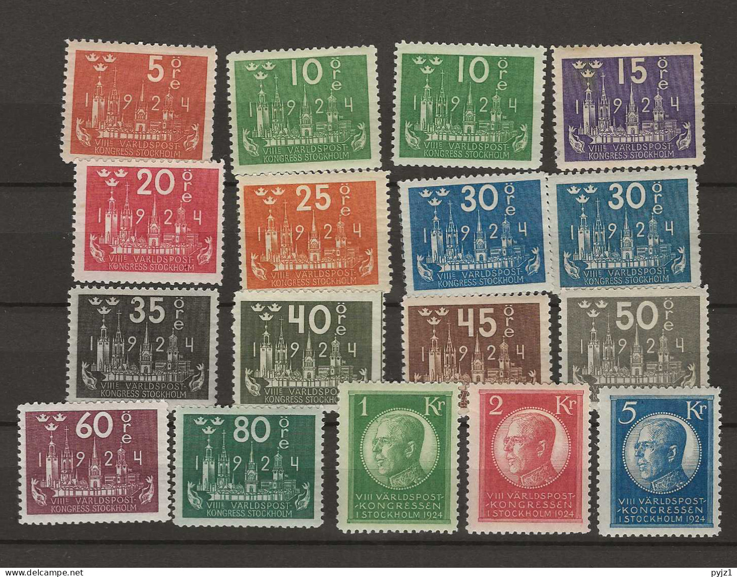 1924 MH Sweden Mi 144-58 - Unused Stamps