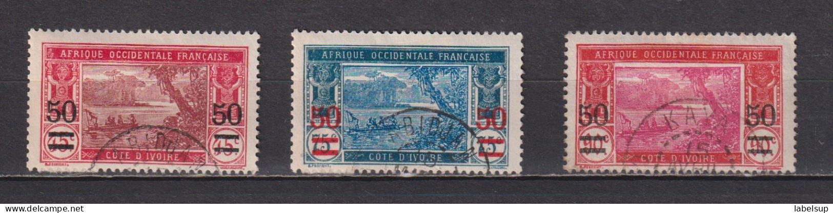 Lot De Timbres Oblitérés De Côte D'Ivoire De 1934 YT 106 à 108 - Gebraucht