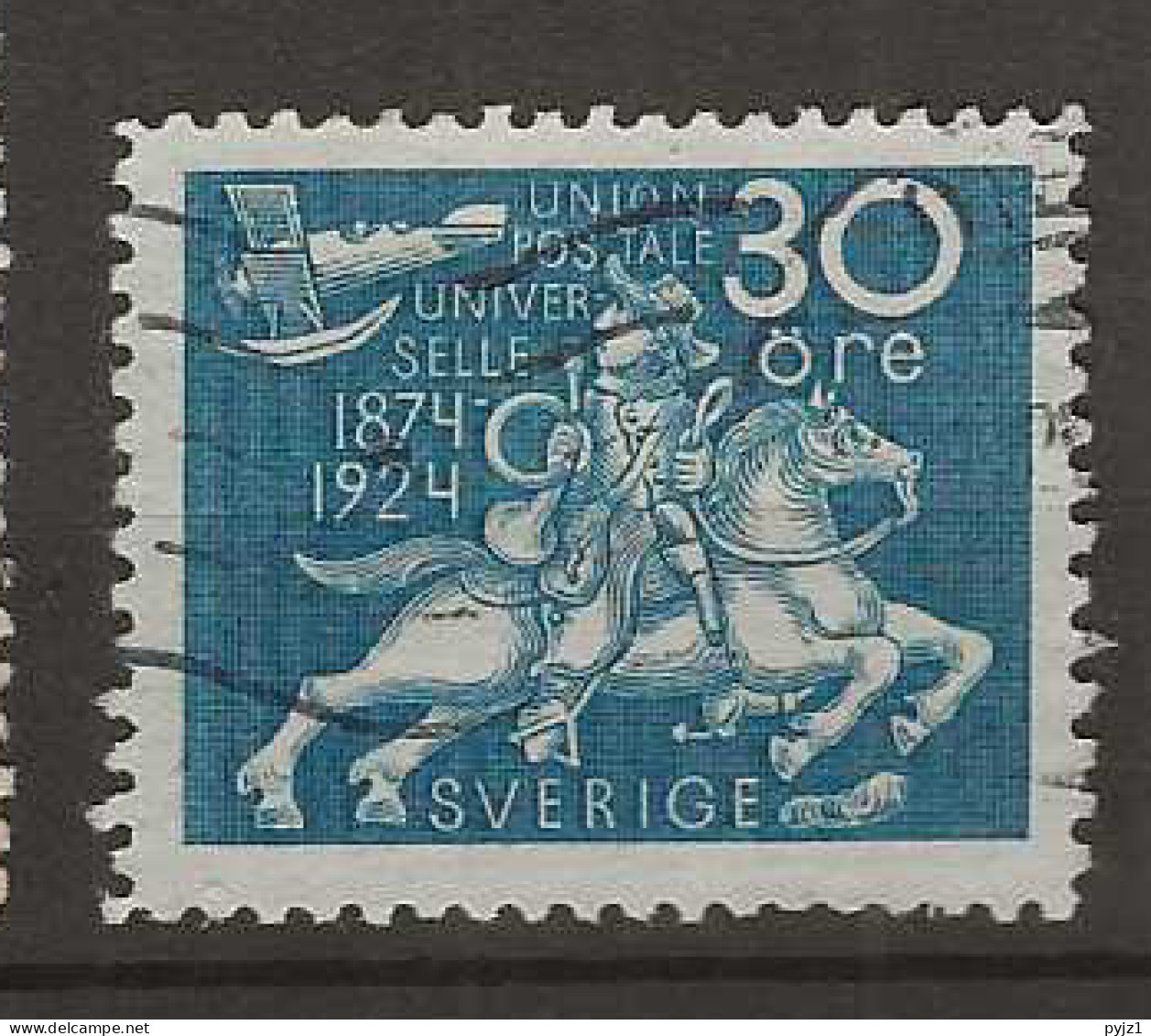 1924 USED Sweden Mi 164b Grün Blauw - Used Stamps