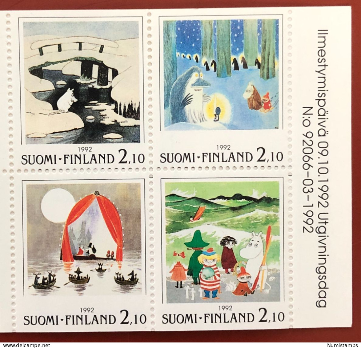 Finland - Philatelic Exhibition NORDIA '93 - The Moomins - 1992 - Full Sheets & Multiples