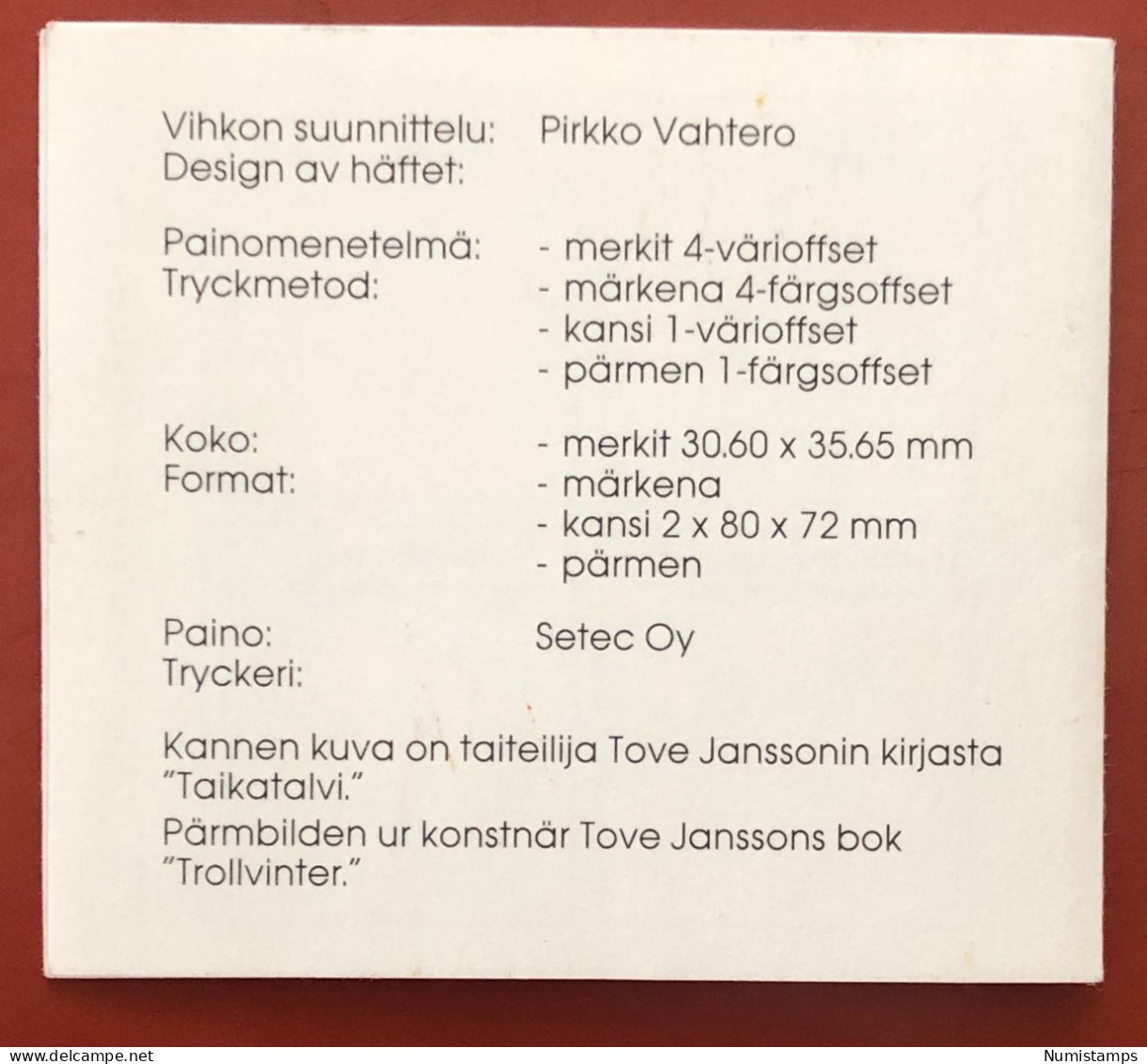 Finland - Philatelic Exhibition NORDIA '93 - The Moomins - 1992 - Hojas Completas