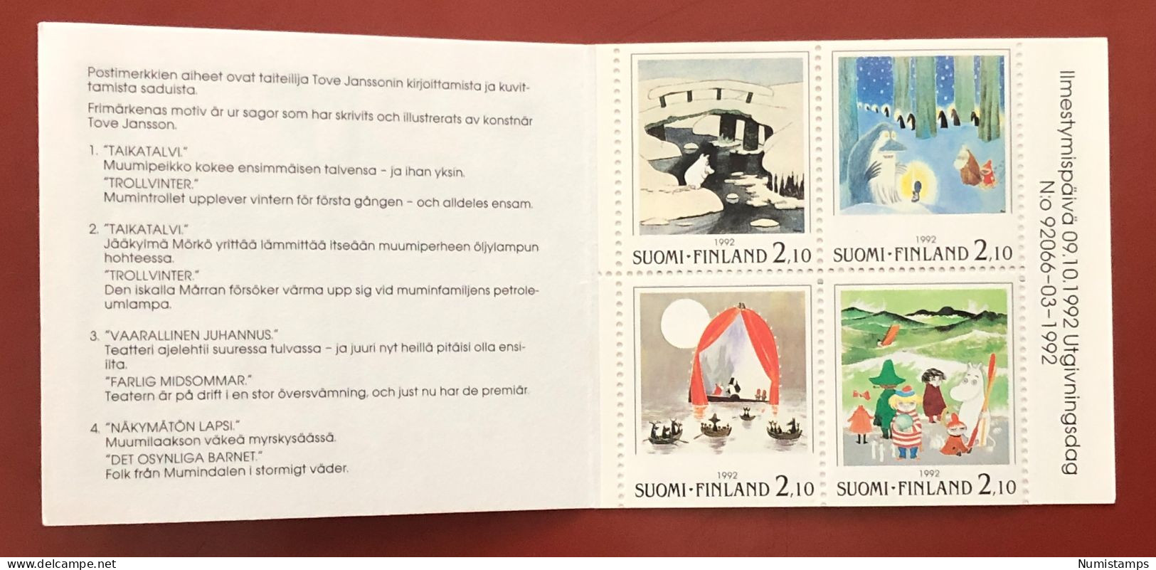 Finland - Philatelic Exhibition NORDIA '93 - The Moomins - 1992 - Hojas Completas