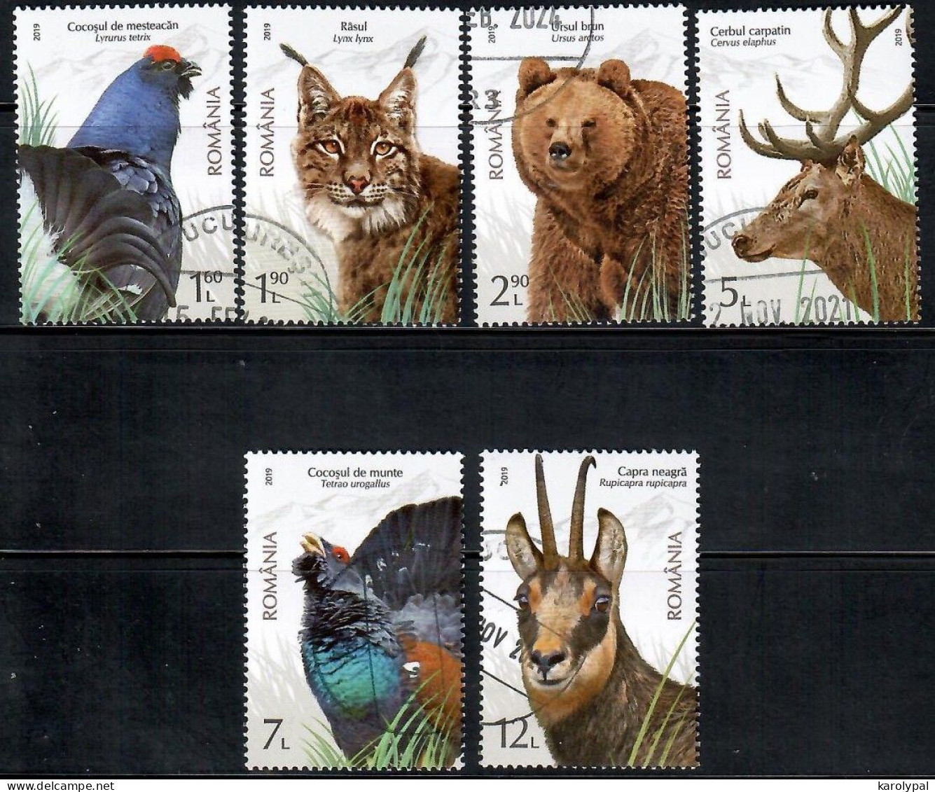 Romania, CTO, 2019, Mi. 7538-43, Protected Animals - Used Stamps