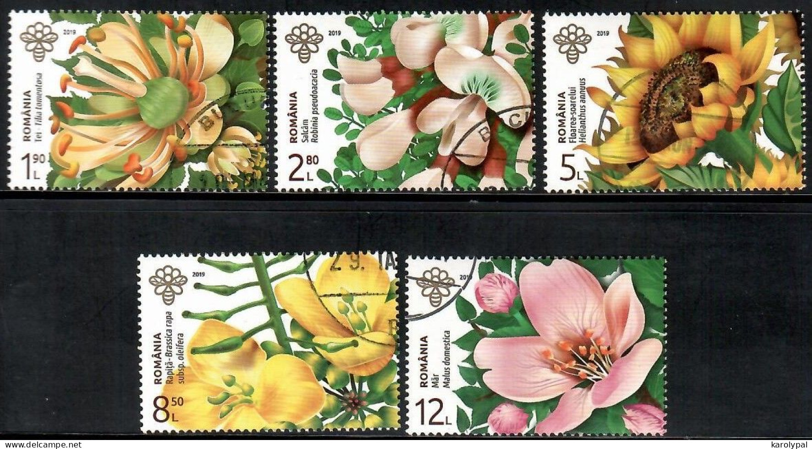 Romania, CTO, 2019, Mi. 7563-7,Flowers - Usati