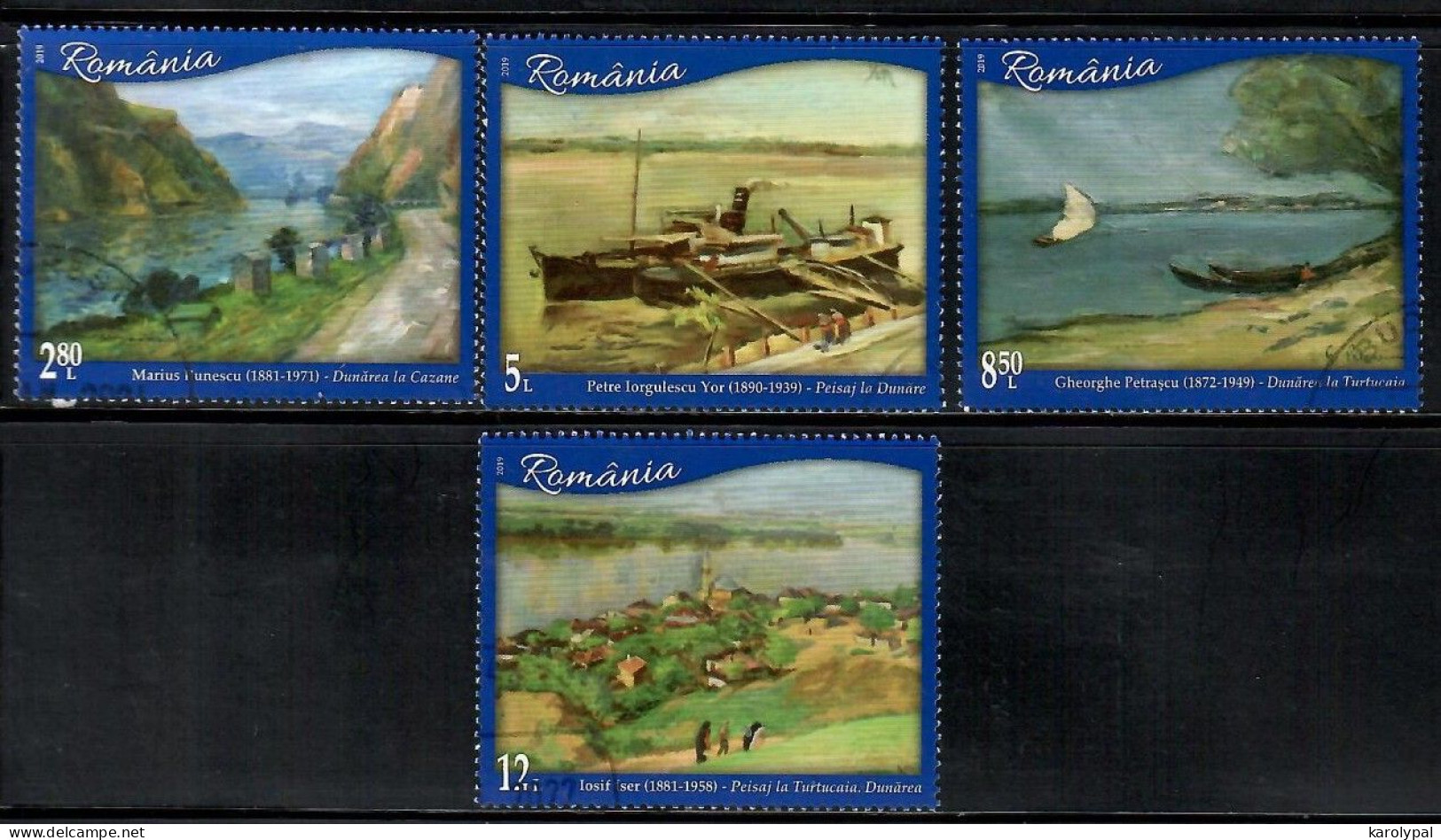 Romania, CTO, 2019, Mi. 7569-72, International Day Of The Danube Paintings - Gebruikt