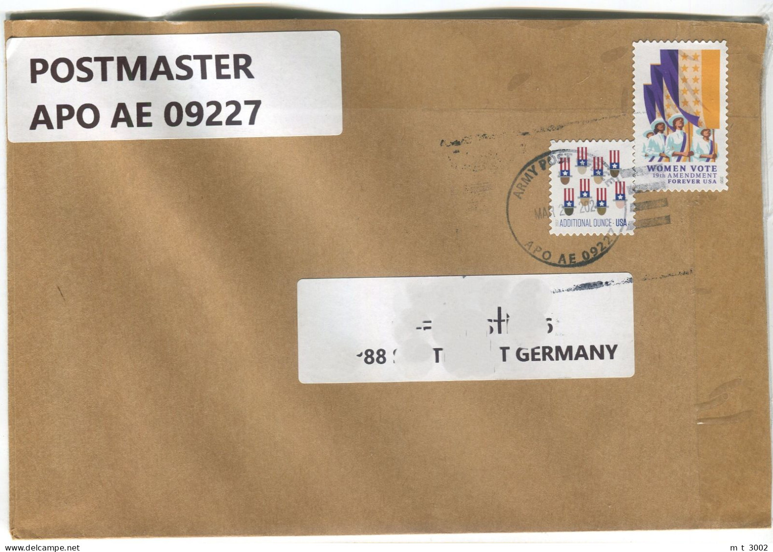 Cover APO AE 09227 Kaiserslautern Germany 2024 - Storia Postale