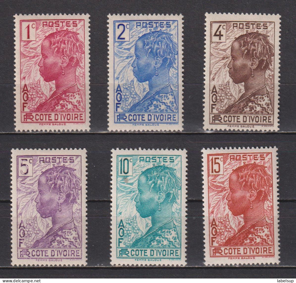 Lot De Timbres Neufs* De Côte D'Ivoire De 1936 YT Entre 109 Et 114 MH - Used Stamps