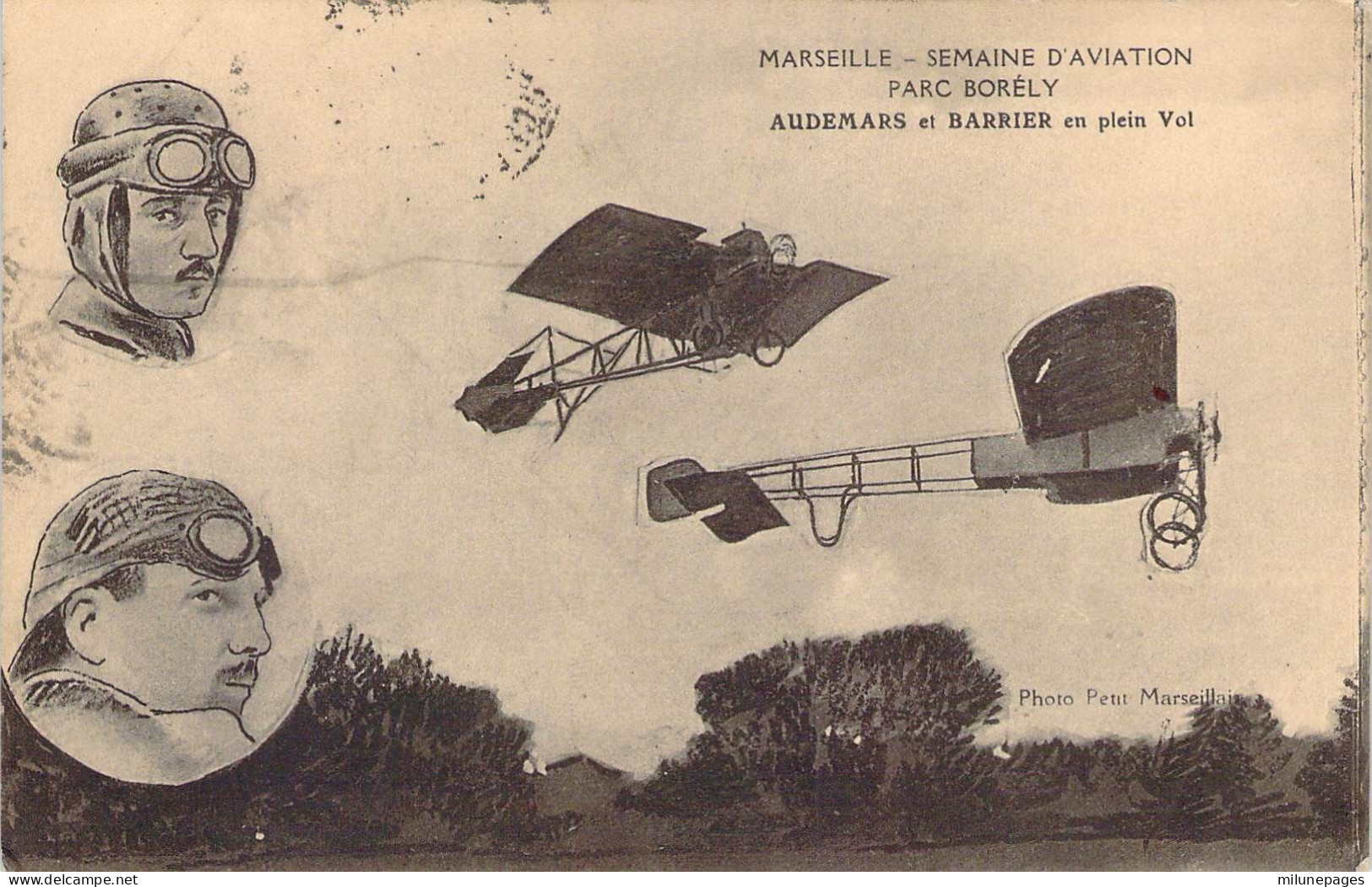 13 Bouches Du Rhône Marseille Semaine D' Aviation Parc Borély Audemars Et Barrier En Plein Vol - Exposición Internacional De Electricidad 1908 Y Otras