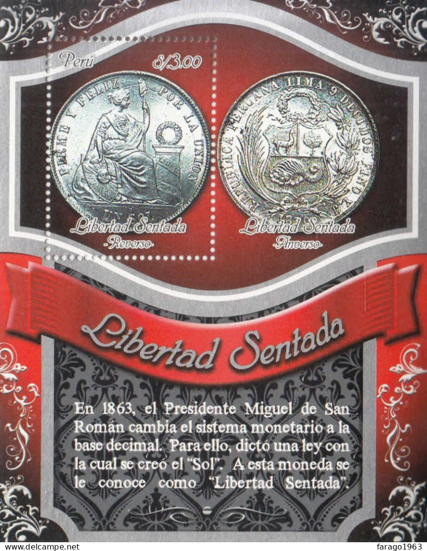 2010 Peru Coins Money Monnaie Souvenir Sheet MNH - Peru