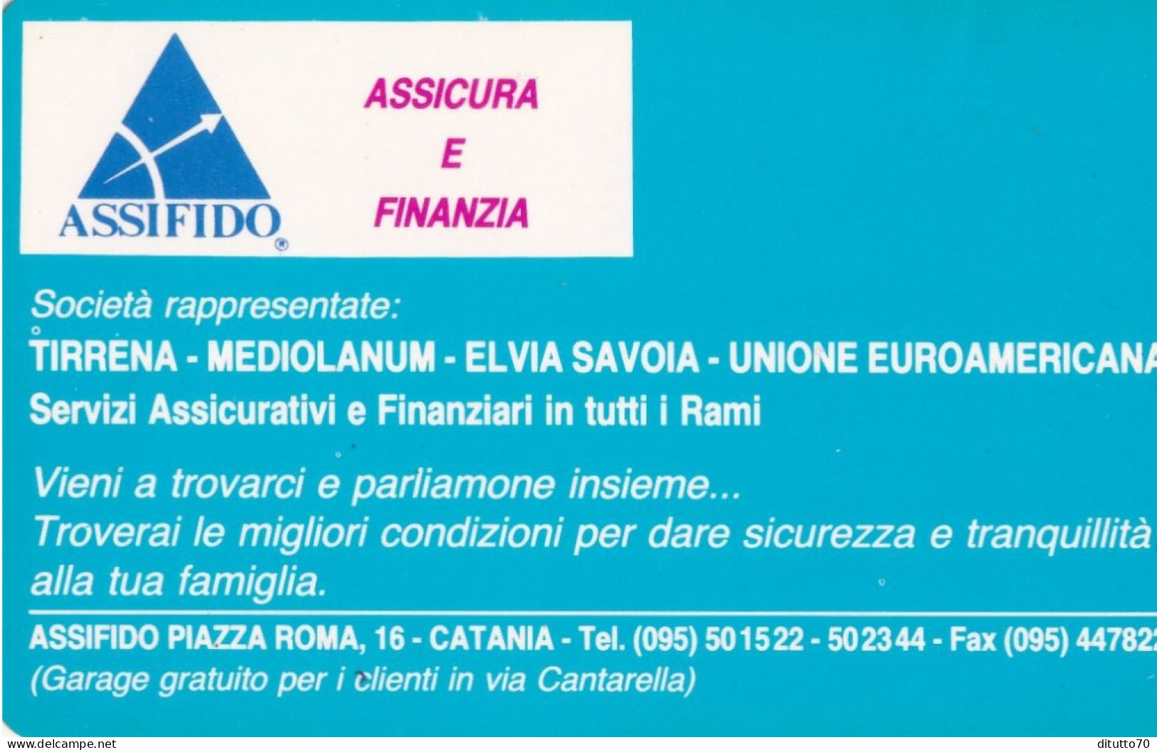 Calendarietto - ASSIFIDO - Assicura E Finanzia - Catania - Anno 1990 - Tamaño Pequeño : 1981-90