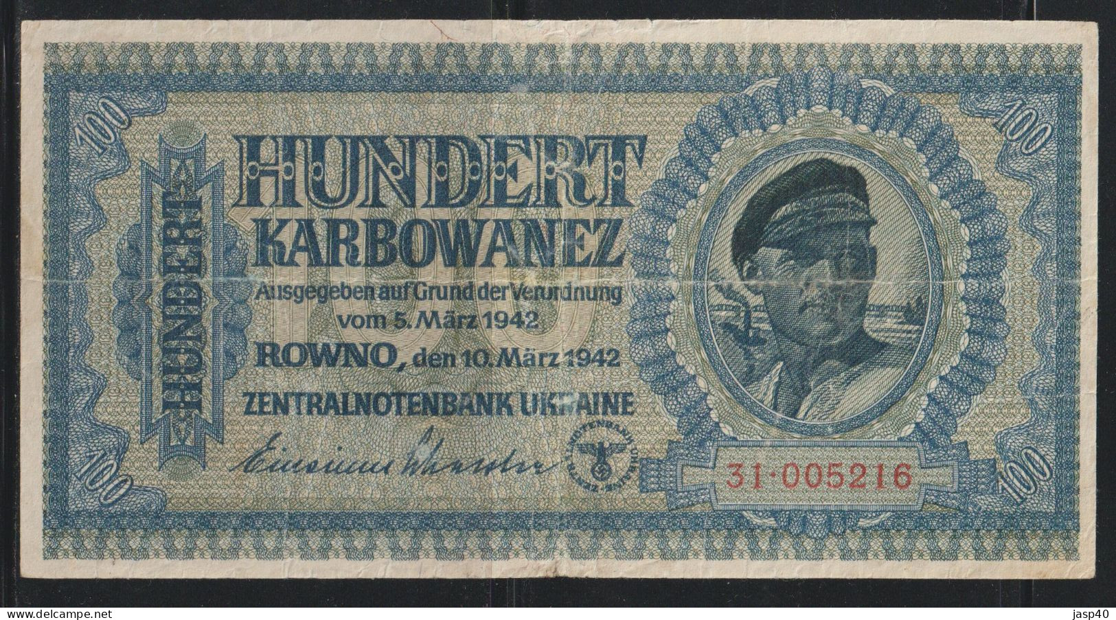 UCRANIA - 100 KARBO DE 1942 - Ucrania