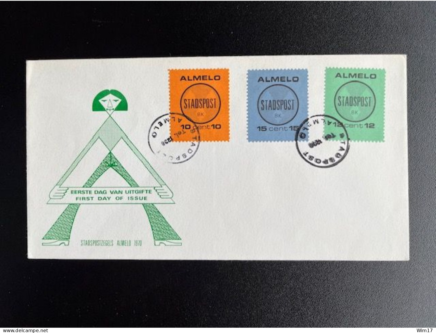 NETHERLANDS 1970 FDC LOCAL MAIL SERVICE ALMELO NEDERLAND STADSPOST - Lettres & Documents